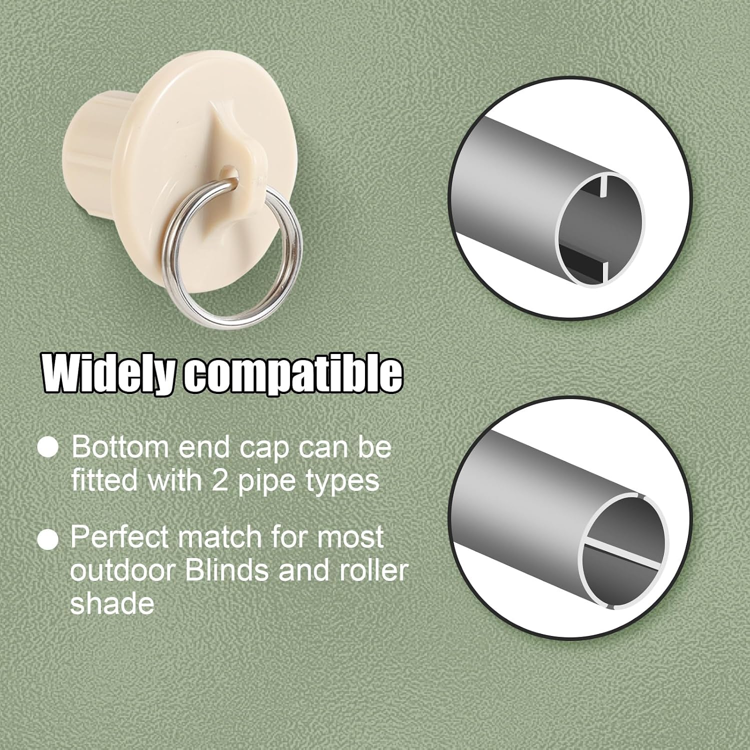 2 pack bungee kit end caps replacement parts | beige 2 pack bungee kit with end caps for outdoor roller shades. Replacement parts for indoor and outdoor use - view 4