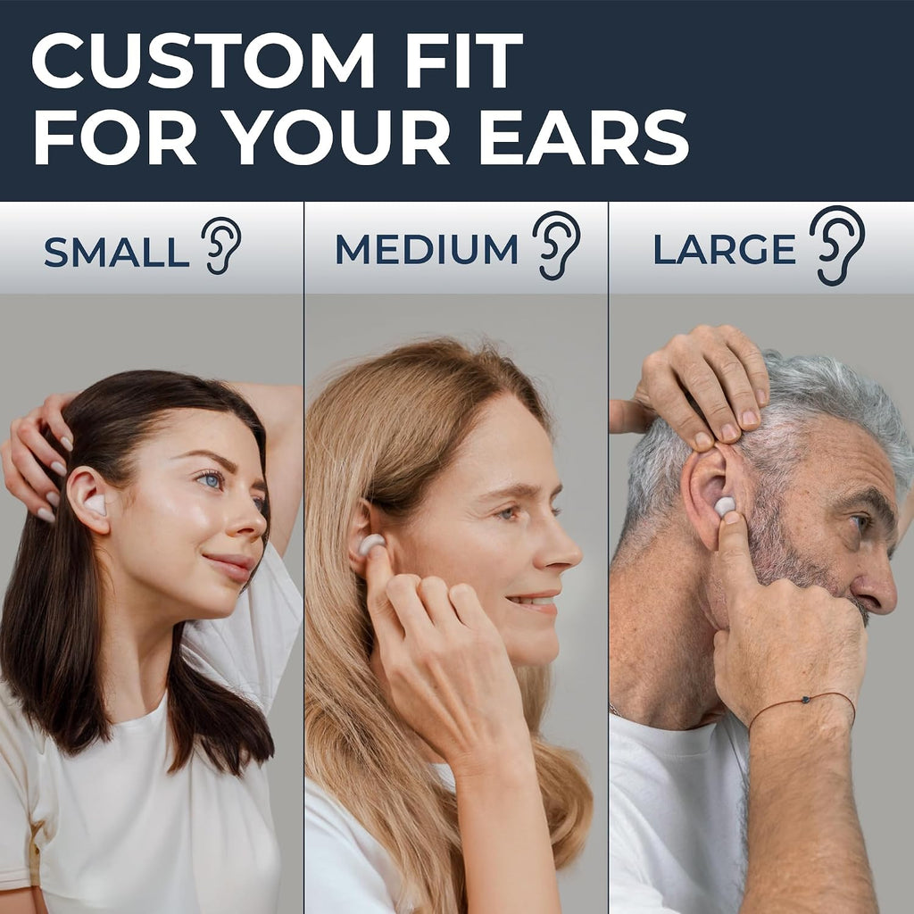 Wax ear plugs for sleeping - 30 silicone wax earplugs for sleeping and swimming, gel ear plugs for noise cancelling, sound blocking level of 32 dB (30 pillows), color: white - view 3