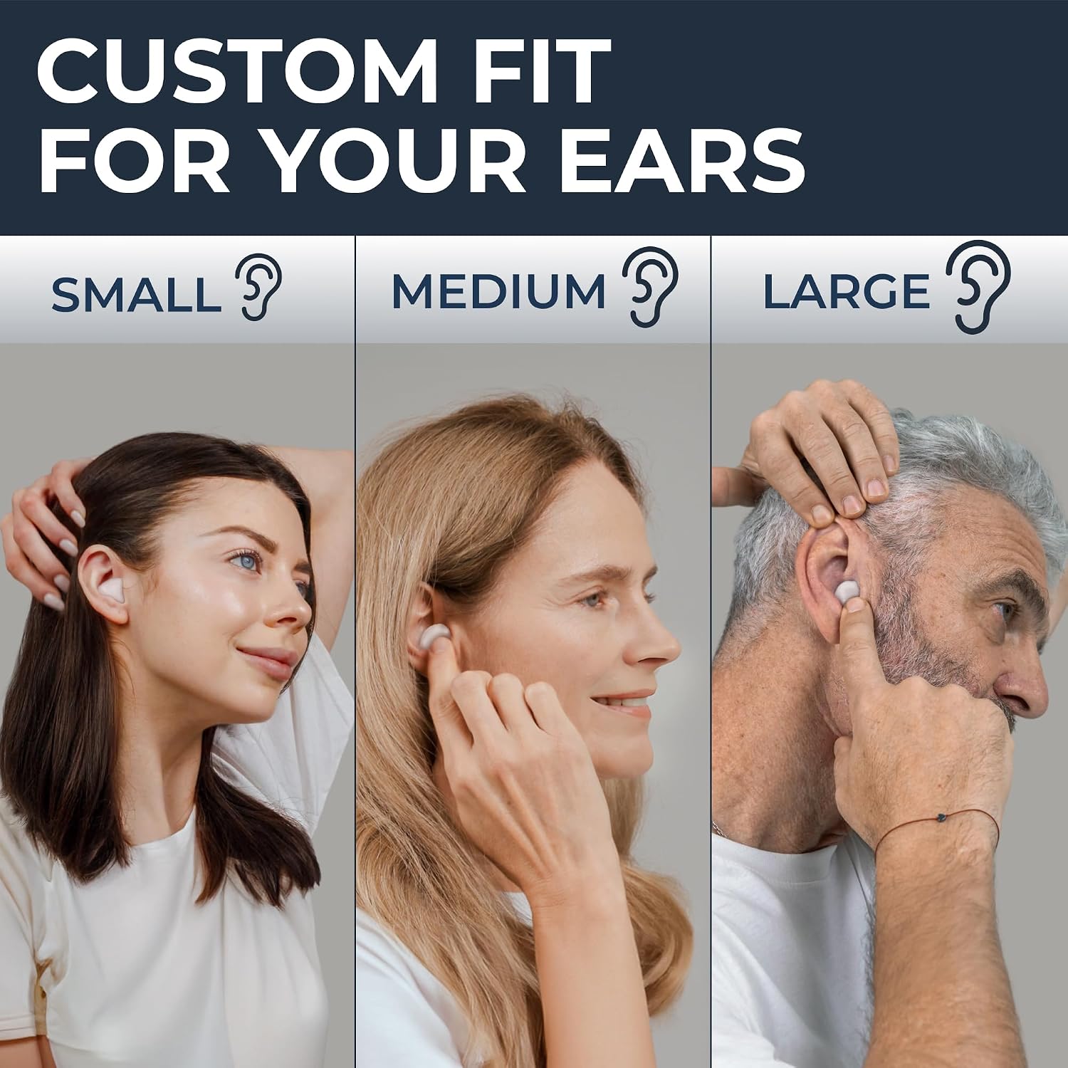 Wax ear plugs for sleeping - 30 silicone wax earplugs for sleeping and swimming, gel ear plugs for noise cancelling, sound blocking level of 32 dB (30 pillows), color: white - view 3