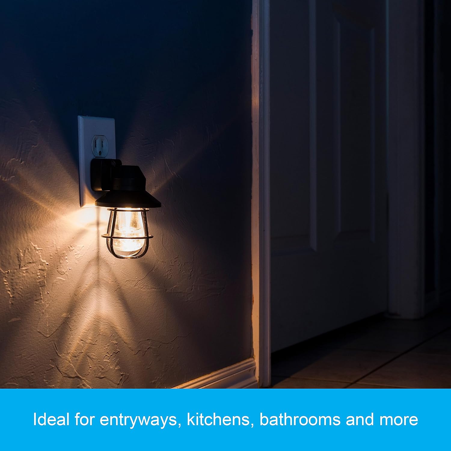 Plug in farmhouse night light with dusk to dawn sensor, 2 pack | Vintage décor for bedroom, bathroom, and entryway, UL certified, energy efficient - view 5