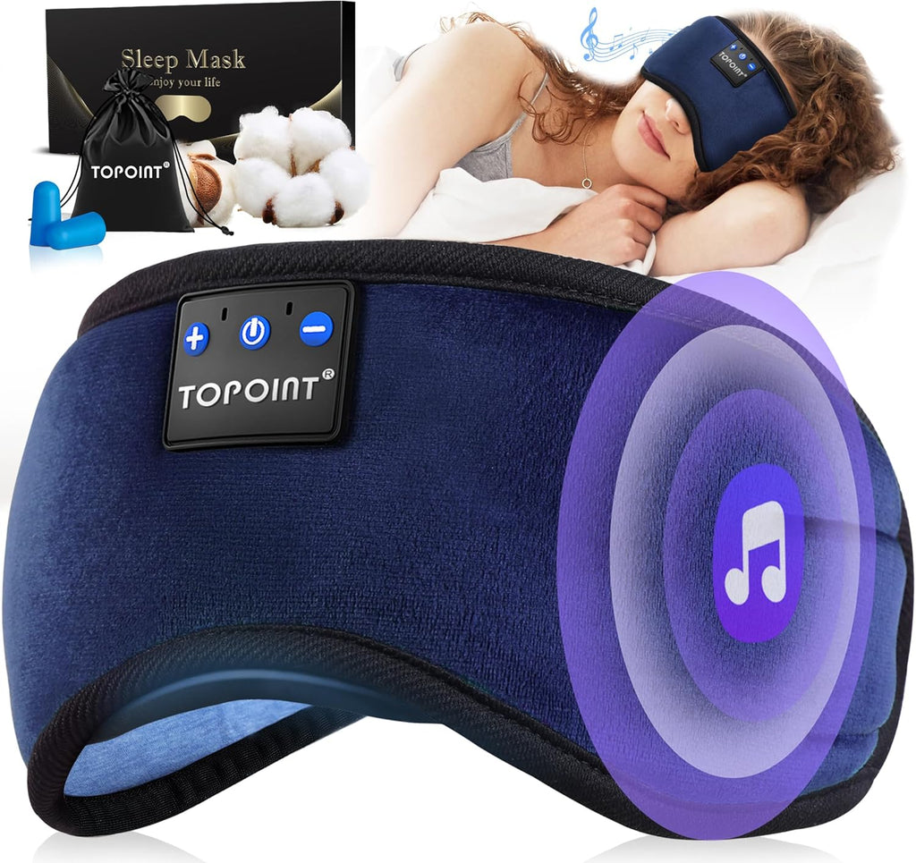 Sleep Mask Headphones Bluetooth Wireless 5.4, Breathable Cotton Eye Mask for Sleeping Side Sleepers Travel Music Headsets with Microphone Handsfree Men Women - view 6