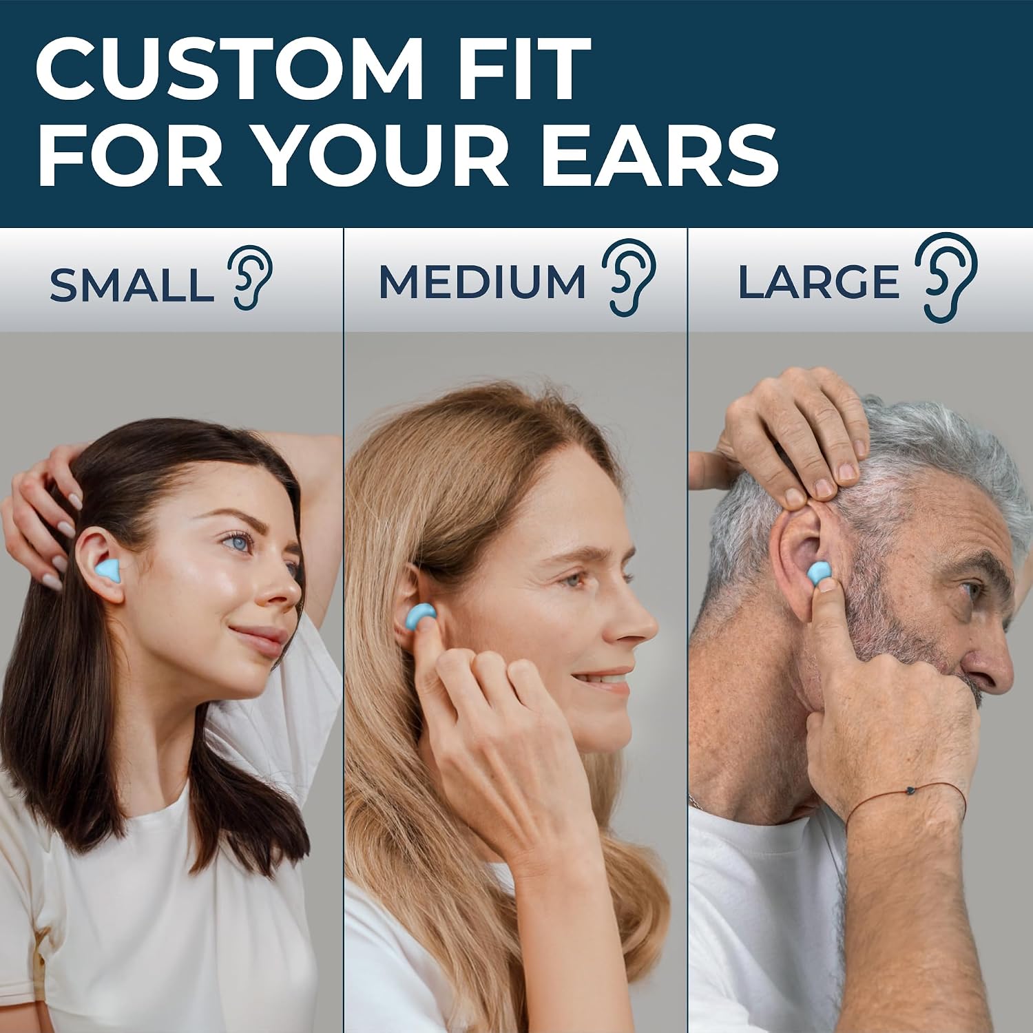 Silicone sleeping ear plugs - 30 wax moldable ear plugs for sleeping noise cancelling for swimming, sound blocking level 32 dB, color: blue - view 3