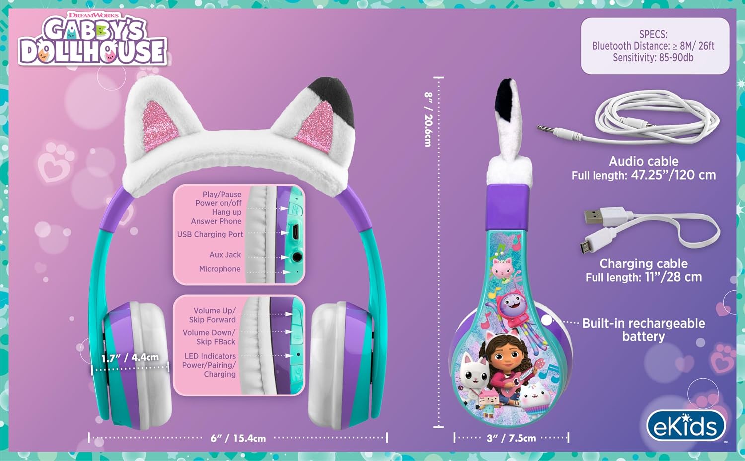 Bluetooth headphones for kids, wireless headphones - view 4