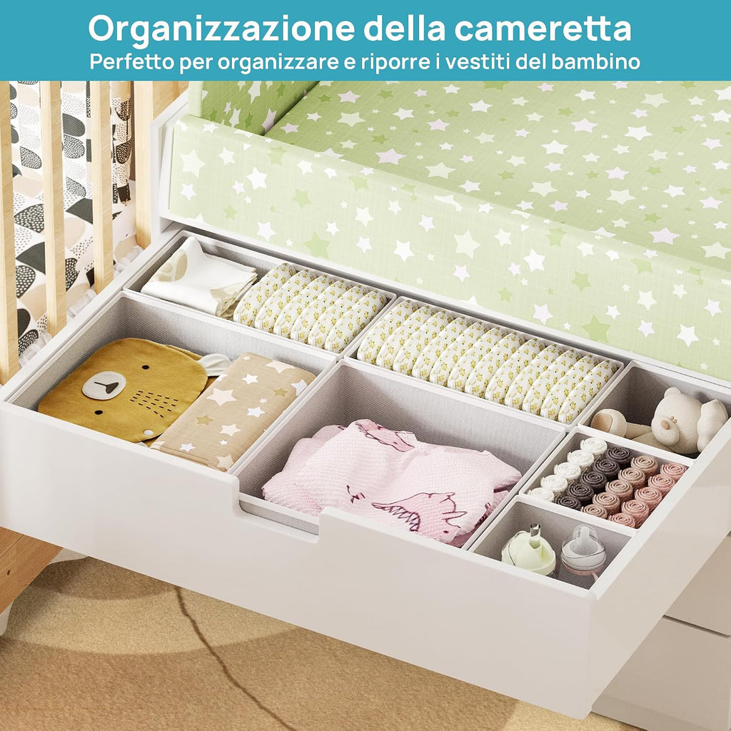 12 Pack Baby Clothes Organizer, Dresser Drawer Organizer for Baby Clothing, Foldable Fabric Closet Drawer Storage Bins, Dresser Dividers for Bra, Socks, Ties, Scarf | Nursery Drawer Storage, Baby Clothing Organization, Foldable Fabric Bins, Dresser Closet - view 4