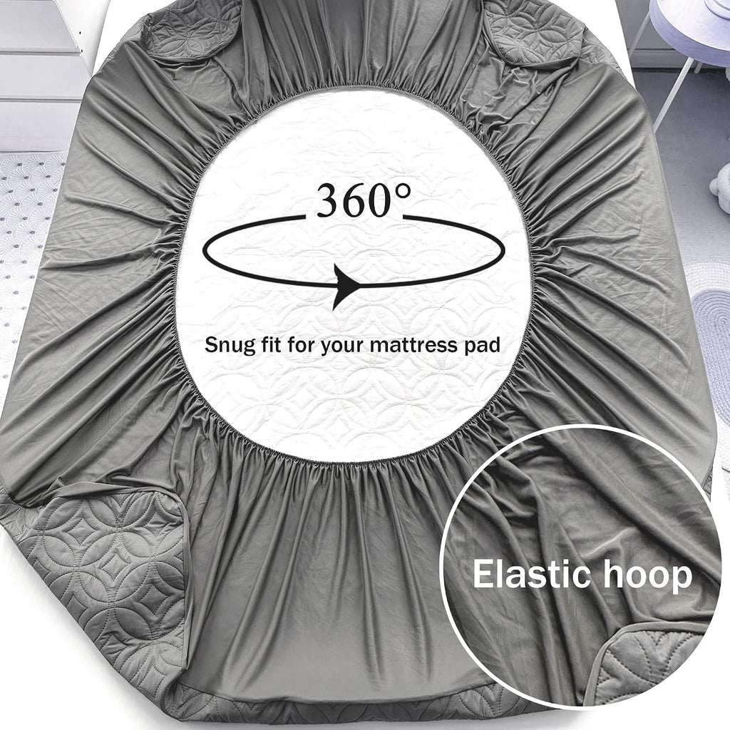Full Size 54"x75" Waterproof Mattress Protector, Soft Bed Grey Mattress Cover Full, Breathable Mattress Pad Cover with Deep Pocket 6"- 15", Noiseless Washable - view 6