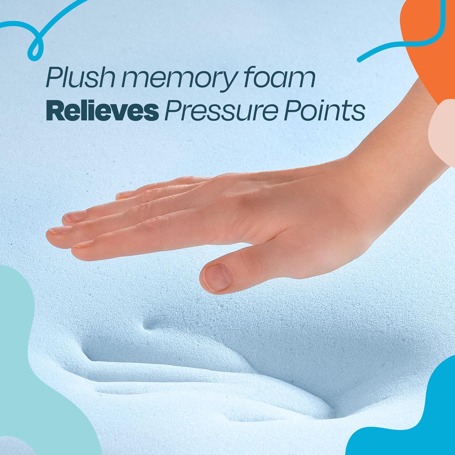 Memory foam mattress topper, full XL size - 3 inch gel infused memory foam - plush feel - cooling and pressure relieving - CertiPUR certified - view 3