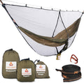 Premium Hammock with Bug Net and Tree Straps - Camping Sleep System with Net Combo - Durable Mosquito Net Keeps Bugs Out - Hammock Camping Kit with Adjustable Width for Comfort