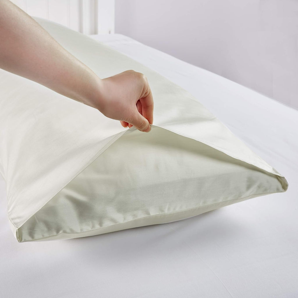 100% cotton body pillow case - 800 thread count/21x54, moisture absorbent and breathable, premium hotel body pillow cover for all seasons, Cream - view 3