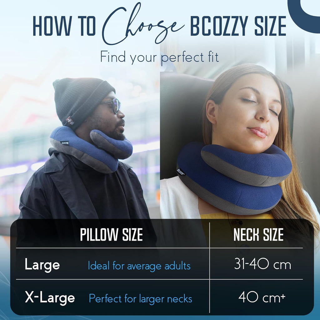 Travel neck pillow for airplane – patented double support for head, neck, and chin. Best for long flights, plane sleeping, and car rides. Adjustable size. Fully washable. Carry bag. Large, navy - view 8