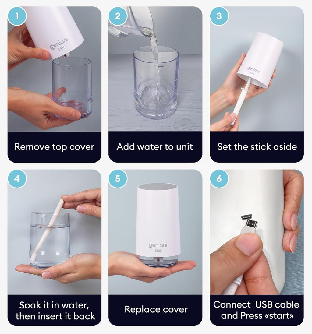 Portable cool mist humidifiers for bedroom & office - ultrasonic humidifier for home, baby, small room with auto shut off, 250ML easy to clean water tank - view 7