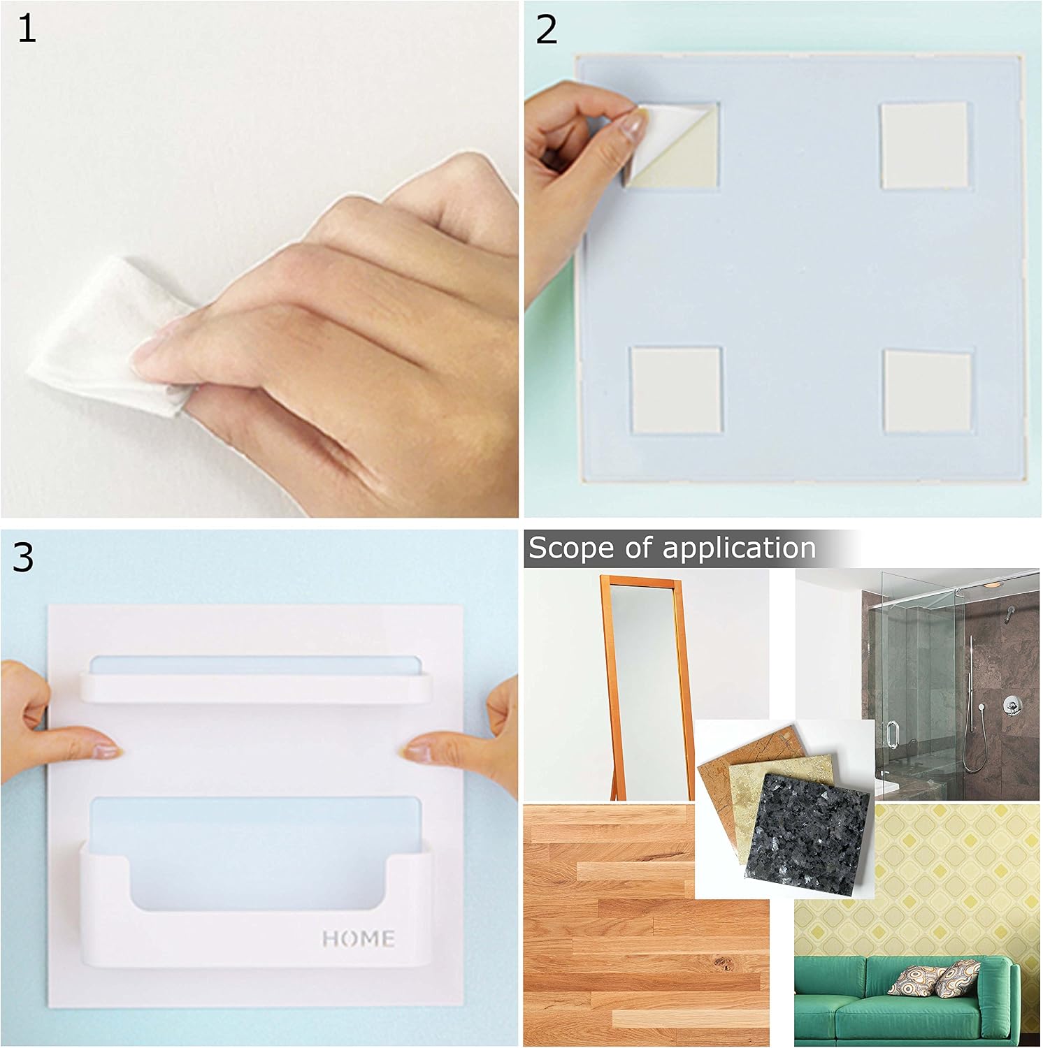 Bedside shelf accessories organizer - wall mount self stick on, ideal for glasses, remote, earphone, cell phone charger, manicure kit - view 5