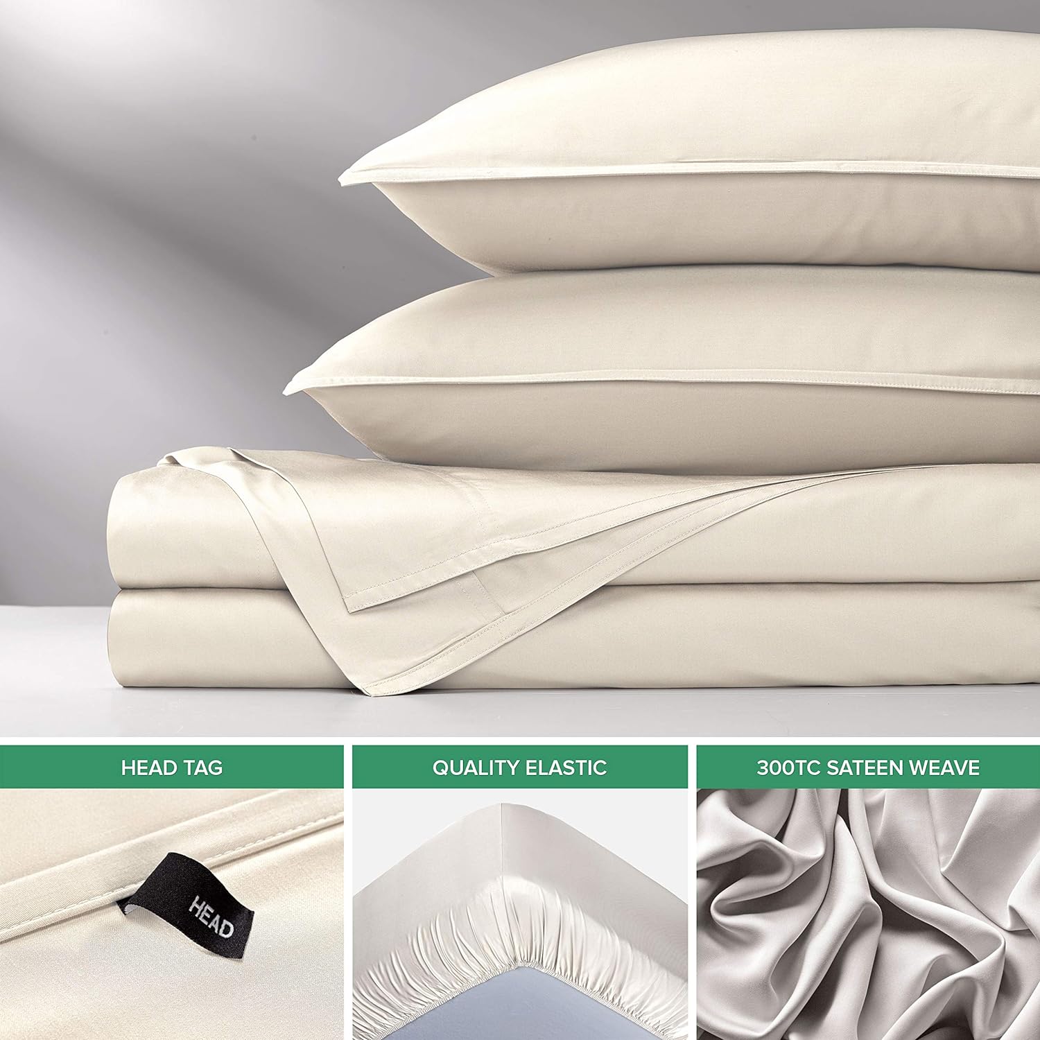 King Sheets, Genuine 100% Organic Viscose Derived from Bamboo Bed Sheet Set, Luxuriously Soft & Cooling, Double Stitching, 2 Year Quality Promise (King, Ivory) - view 6