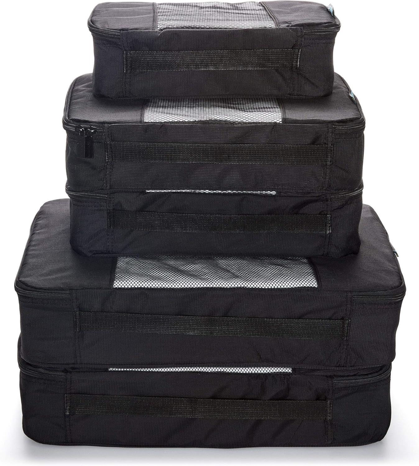 Packing cubes for travel - 5 piece set with pattern design, lightweight ripstop nylon luggage organizers with mesh panel, small medium large sizes - view 4
