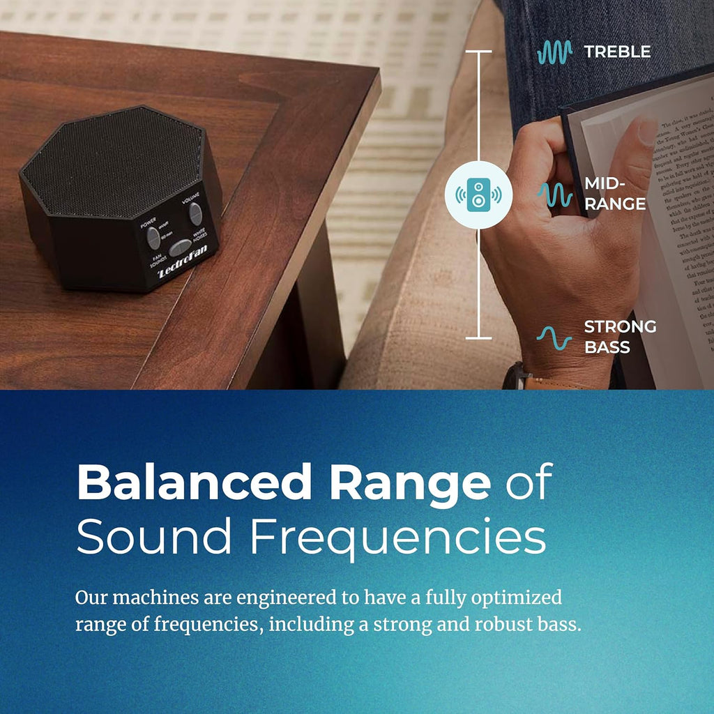 Soothing sound machine for sleep - built-in sleep timer - compact design - non-looping sounds - speech privacy - black - view 6