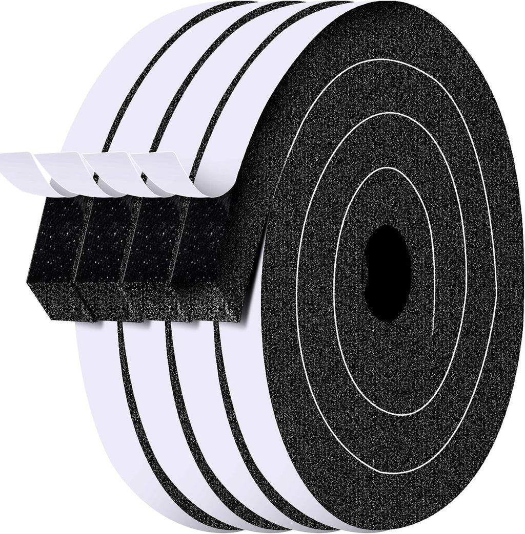 39ft Adhesive Foam Weather Stripping, 1/2 Inch W x 1/2 Inch T, Air Conditioner Window Seal Insulation Foam Tape High Resilience for Doors, Window, Automotive Sound Isolation Soundproofing - view 5