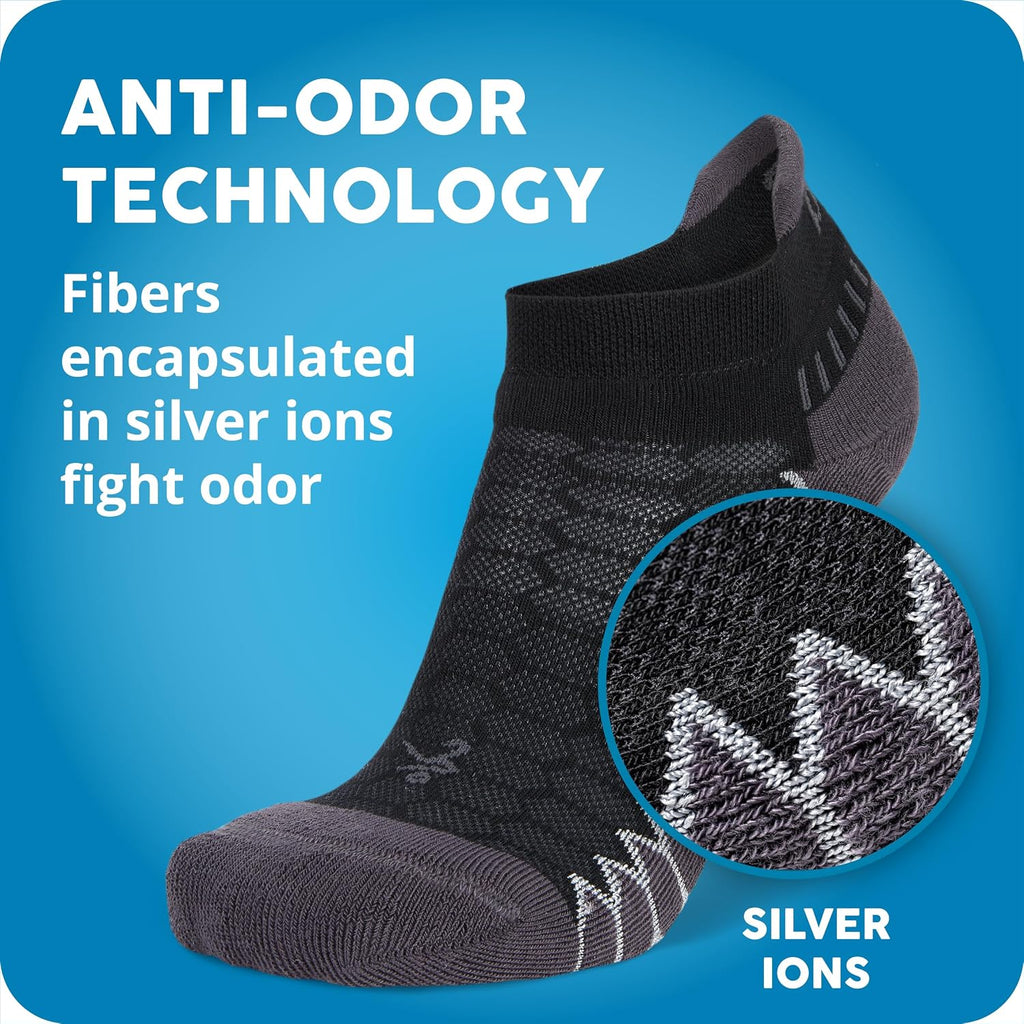 Silver Compression Fit Performance No Show Athletic Running Socks for Men and Women (1 Pair) - view 6