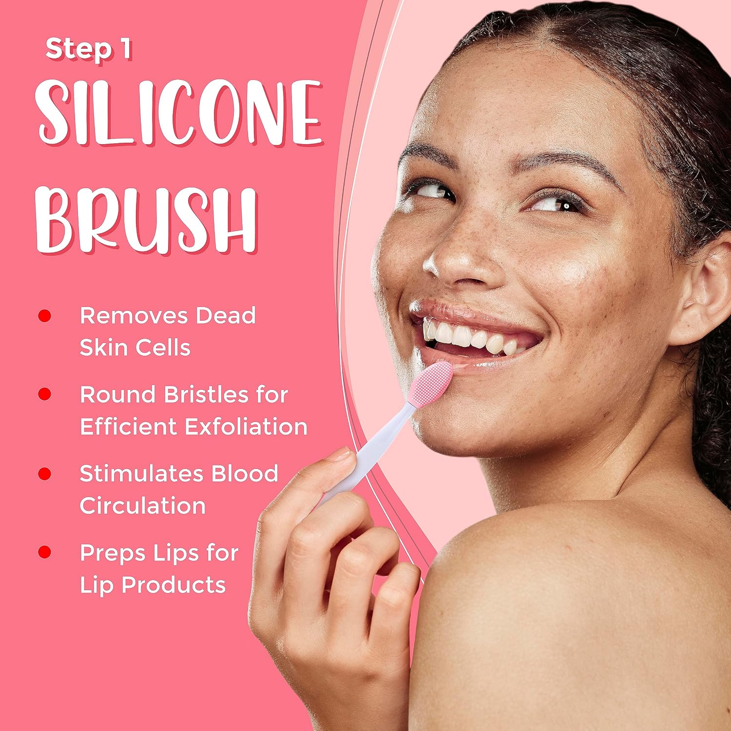 6-in-1 lip care kit with lip sleeping mask, silicone brush, sugar lip scrub, lip mask sheet to reveal luscious, lip exfoliator scrub to soft lips – Korean lip therapy set for a fuller - view 3
