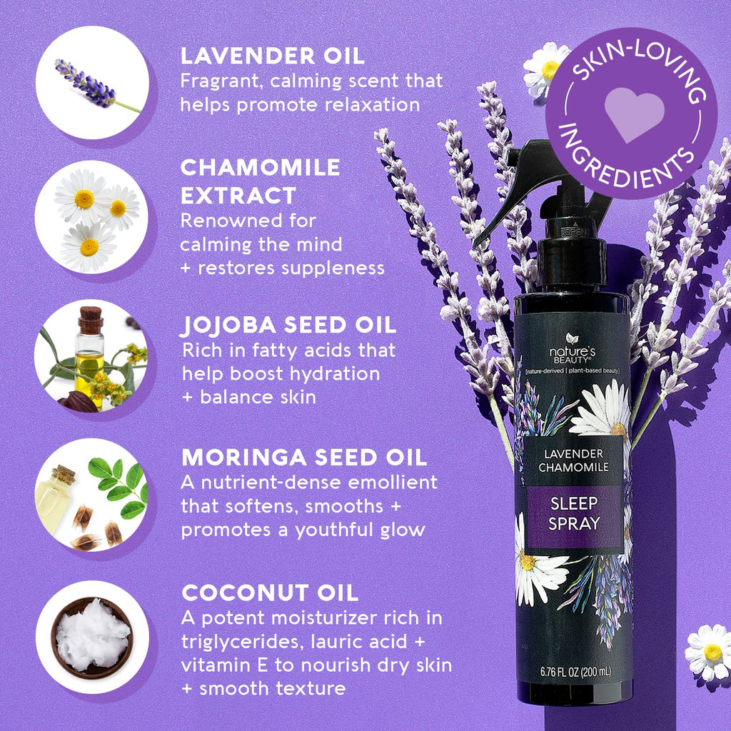 Lavender Chamomile Sleep Spray Multi-Pack - Sleep Well + Relax with Premium Grade Room + Pillow Spray, Made w/Coconut, Jojoba + Moringa Seed Oils, 6.76 fl oz (2 Pack) - view 2