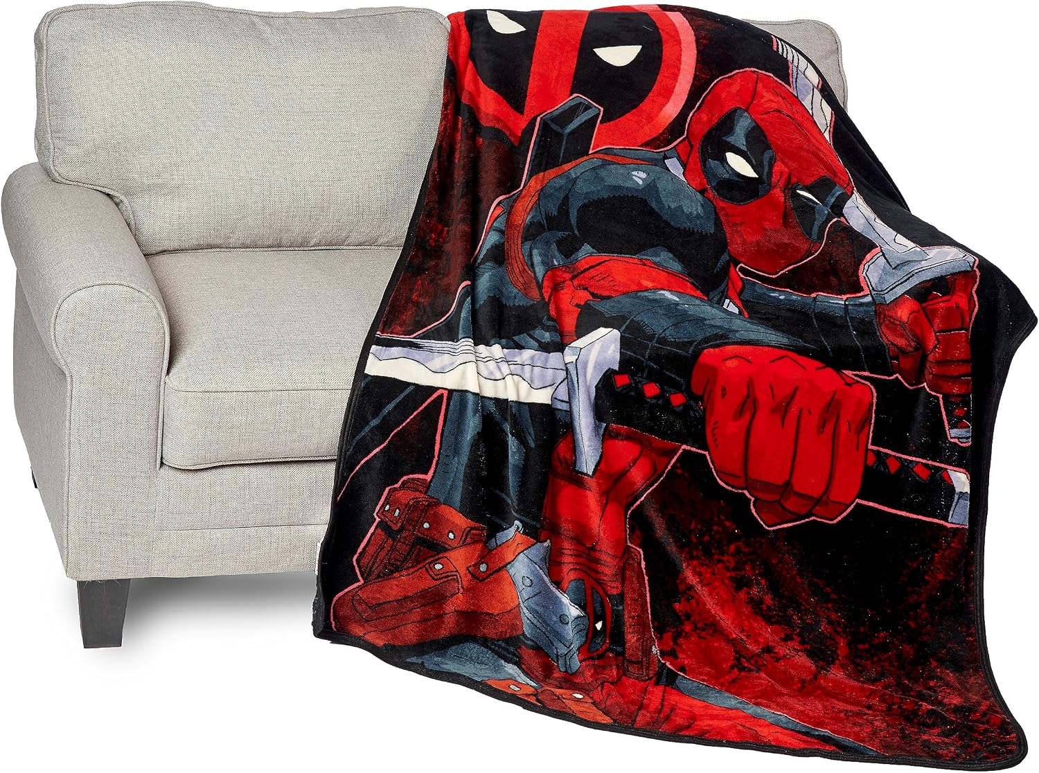 Micro raschel throw blanket, 46" x 60", swordsman - view 5
