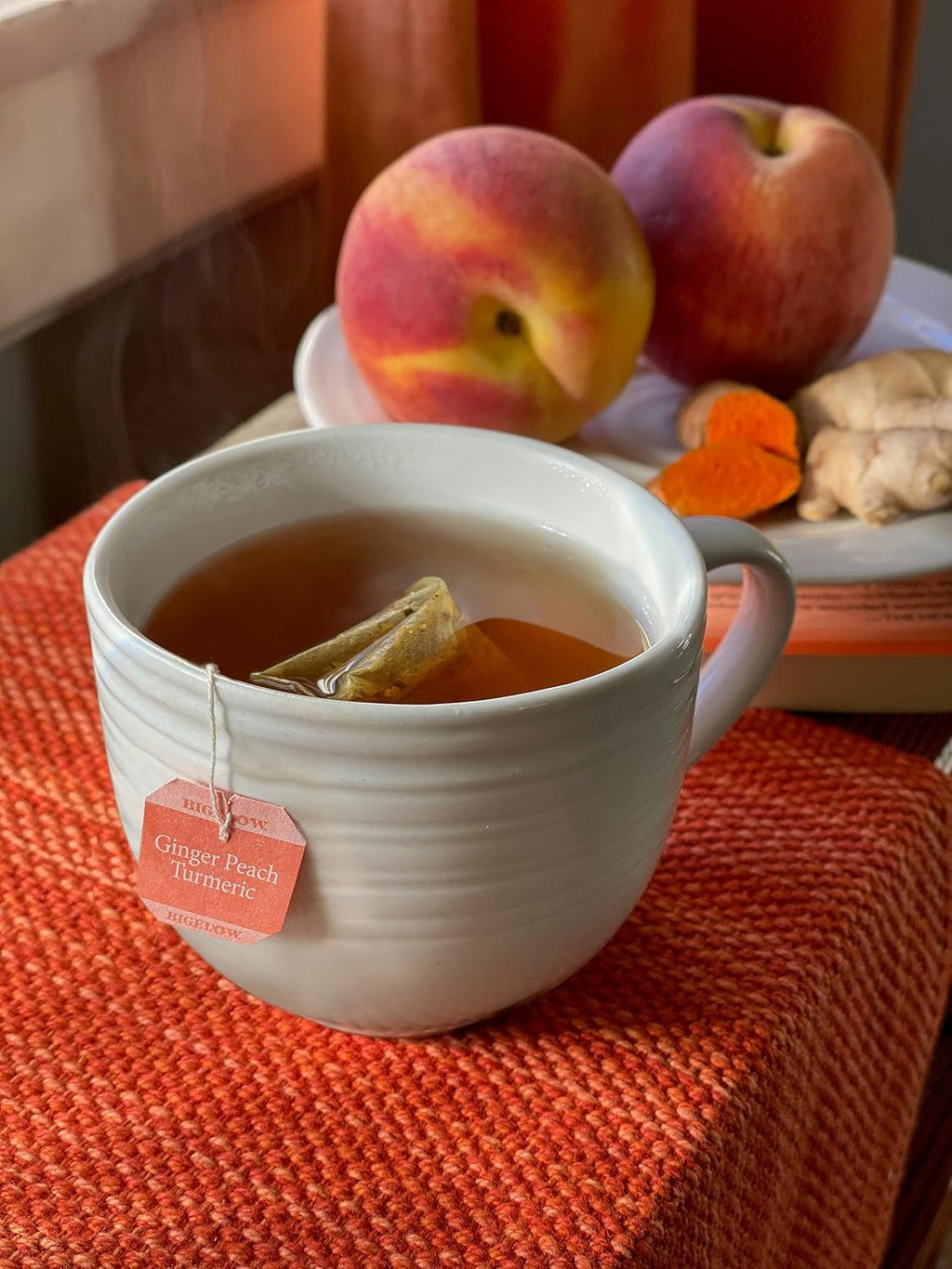 Ginger Peach Turmeric Herbal Tea, 18 Count (Pack of 6) | Caffeine Free Tea with Ginger and Peach, 108 Total Tea Bags - view 2