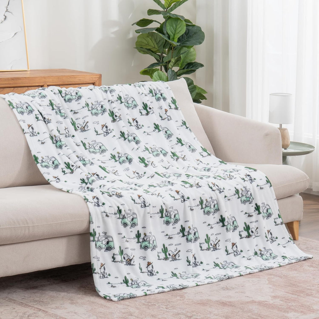 Cute character plush throw blanket, snoopy desert travel white, throw 55 in x 70 in - view 5