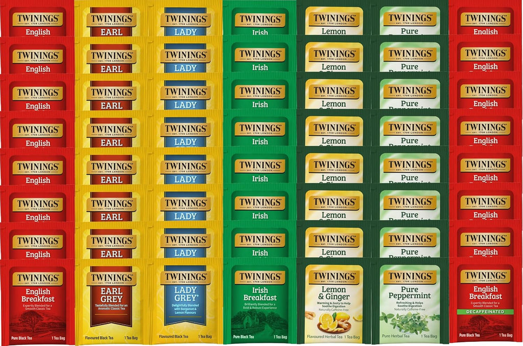 Best of Tea Sampler, 56 Count, 7 Flavor Herbal & Black Tea Variety | Caffeinated, Decaffeinated & Caffeine Free - Perfect Gourmet Gift Set
