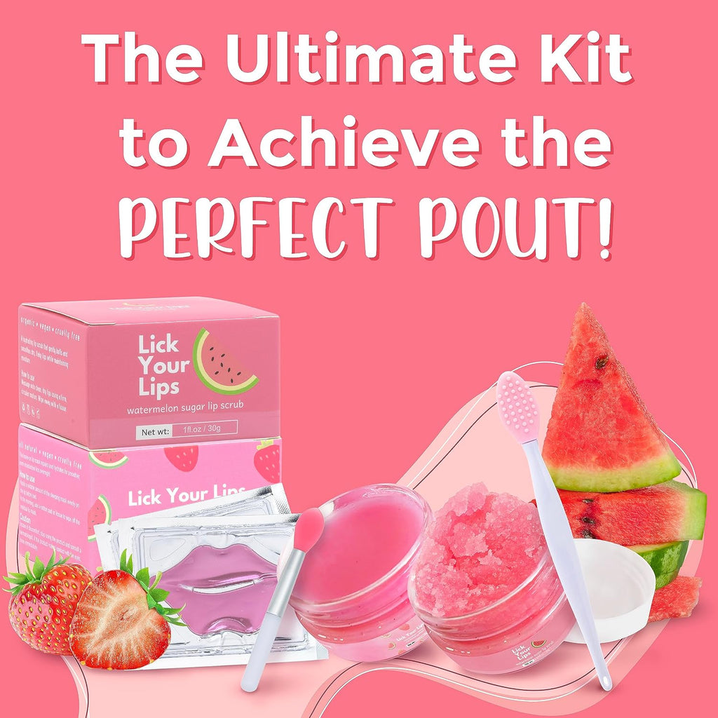6-in-1 lip care kit with lip sleeping mask, silicone brush, sugar lip scrub, lip mask sheet to reveal luscious, lip exfoliator scrub to soft lips – Korean lip therapy set for a fuller - view 8