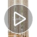 Linen Blackout Curtains Taupe Floral 84 Inch Back Tab 2 Panels - view 7
